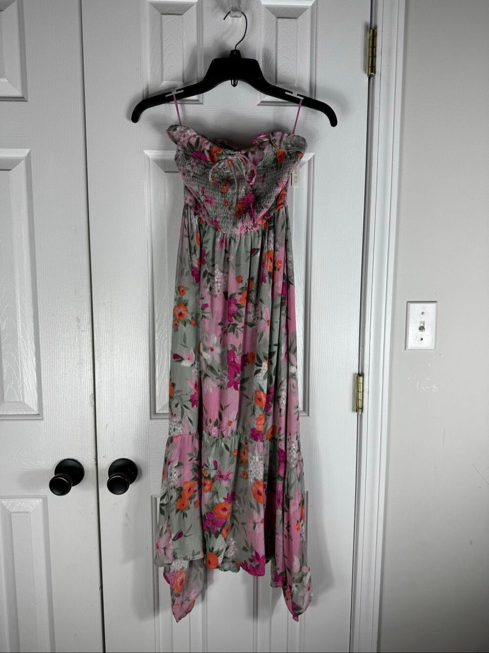 NWT Hollister Women’s High Low Floral Strapless Dress Size XS